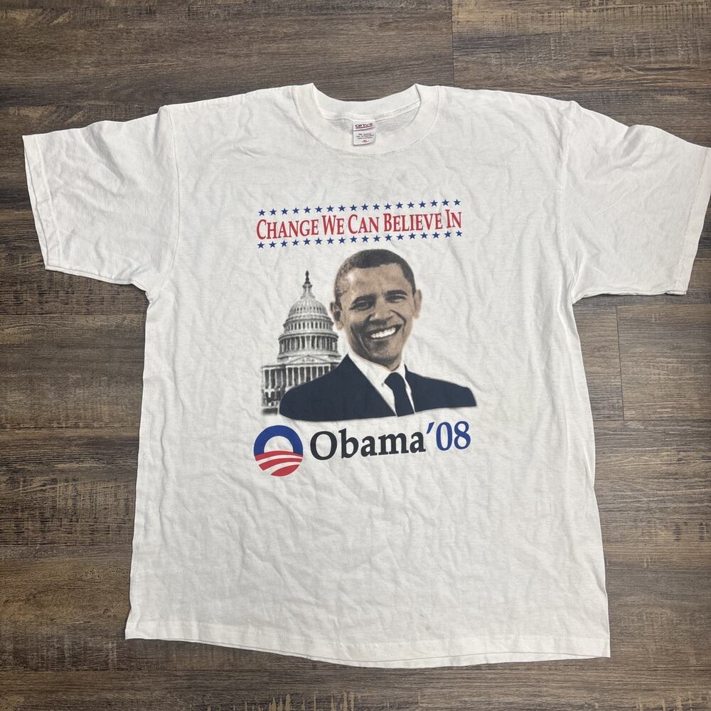 2008 Obama Change We Can Believe In T-shirt White XL Clean 24x30